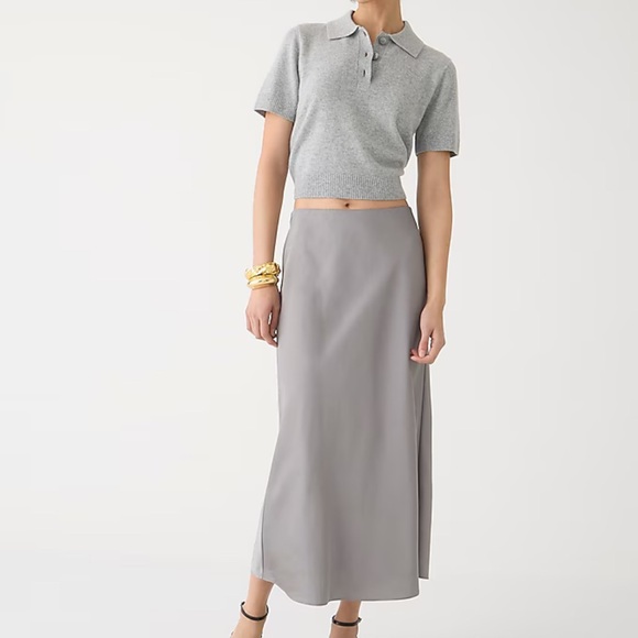 J. Crew Light Gray A-Line Skirt - Picture 1 of 9
